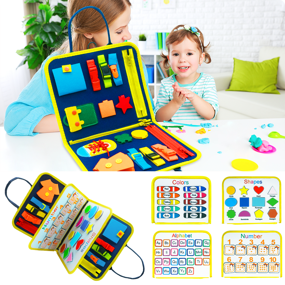 New Busy Book Children's, Busy Board Dressing & Preschool Sensory Learning Toy