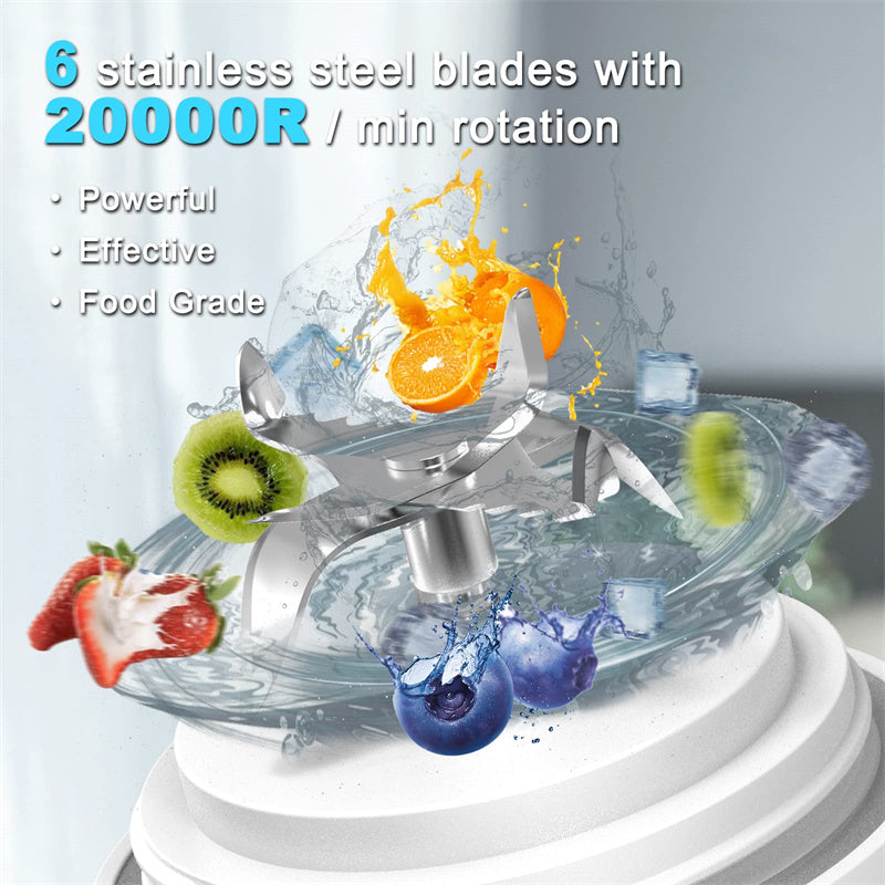 Portable Blender Juicer for Shakes And Smoothies With 6 Blade, Mini Blender